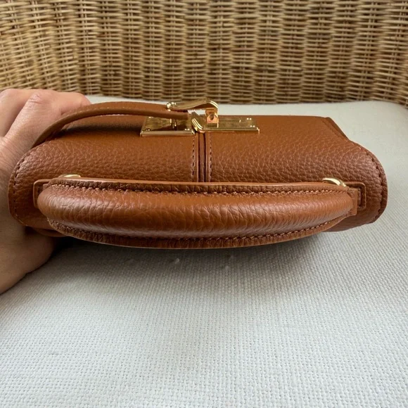 JW PEI Brown Elise Top Handle Bag with Gold Accents - Picture 5 of 7